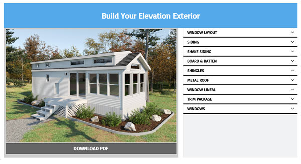 Build Your Elevation Park Model Exterior